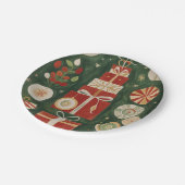 Abstrakt Yuletide Tapestry Pappteller (Schrägansicht)