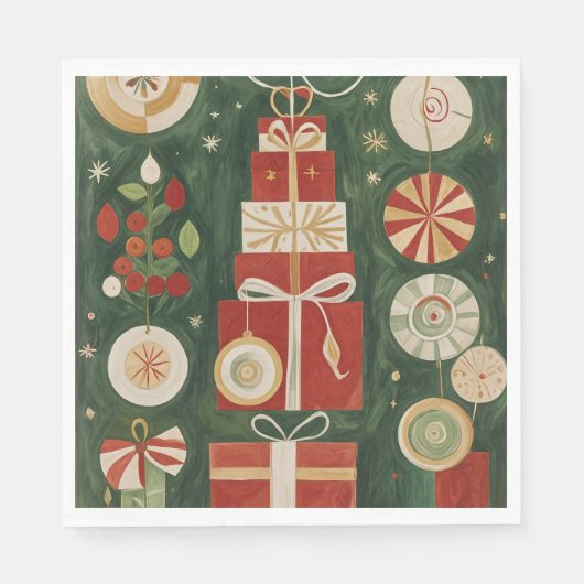 Abstrakt Yuletide Tapestry Serviette (Vorderseite)