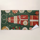 Abstrakt Yuletide Tapestry Strandtuch (Vorderseite)