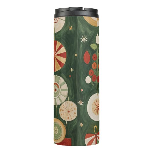 Abstrakt Yuletide Tapestry Thermosbecher (Rückseite)