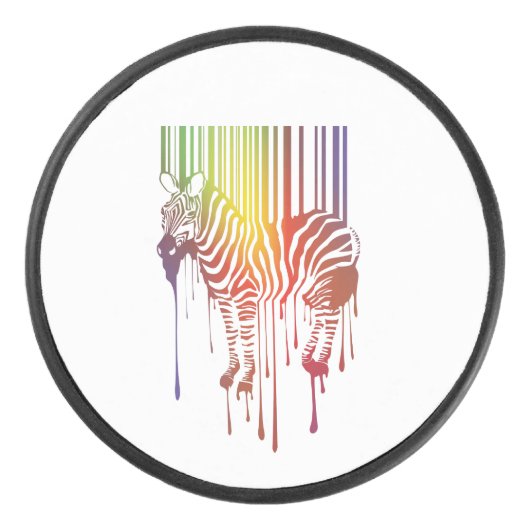 Abstrakt Zebra Hockey Puck (Vorderseite)