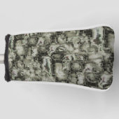 Abstrakt zeichnend gemeißeltes Mosaik in Grautönen Golf Headcover (Vorderseite)