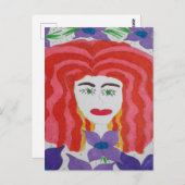 Abstrakt Zeichnend: Gesicht eines Rothaarigen Postkarte (Vorne/Hinten)