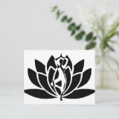Abstrakt Zeichnend Lotus Blume & Yoga Pose Postkarte (Stehend Vorderseite)