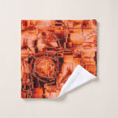 Abstrakt zeichnend Mosaik in Korallentönen Badhandtuch Set (Waschlappen)