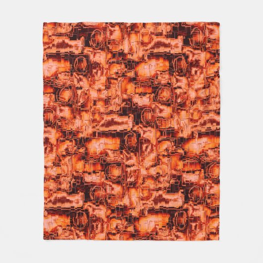 Abstrakt zeichnend Mosaik in Korallentönen Fleecedecke (Vorderseite)