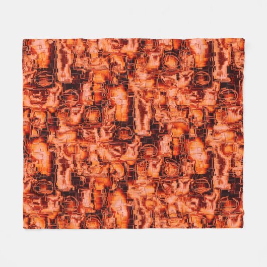 Abstrakt zeichnend Mosaik in Korallentönen Fleecedecke (Vorderseite (Horizontal))