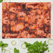 Abstrakt zeichnend Mosaik in Korallentönen Geschirrtuch (Gefaltet)