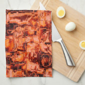 Abstrakt zeichnend Mosaik in Korallentönen Geschirrtuch (Viertel Falte)