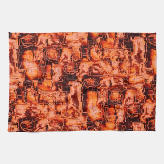 Abstrakt zeichnend Mosaik in Korallentönen Geschirrtuch (Horizontal)