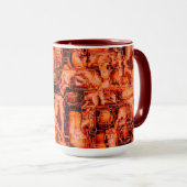 Abstrakt zeichnend Mosaik in Korallentönen Tasse (VorderseiteRechts)