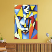 Abstrakt Zen Cubist Canvas Print Leinwanddruck (Insitu (Wohnzimmer))