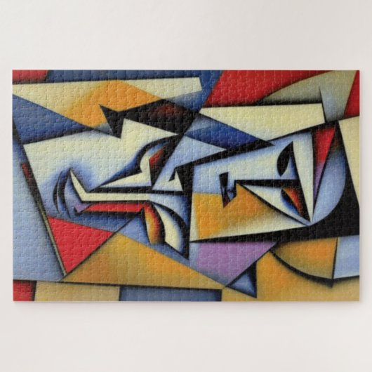 Abstrakt Zen Cubist Jigsaw Puzzle (Horizontal)
