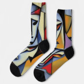 Abstrakt Zen Kubist Socken (Linkes Detail)