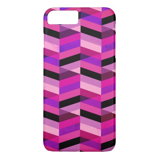 Abstrakt Zickzack/Herringbone | Purpur und Violett Case-Mate iPhone Hülle (Rückseite)