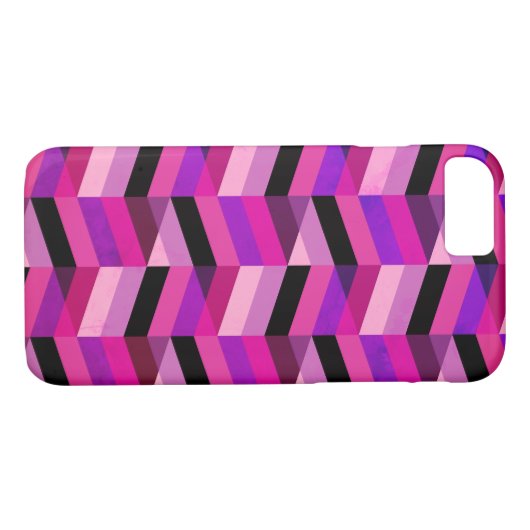 Abstrakt Zickzack/Herringbone | Purpur und Violett Case-Mate iPhone Hülle (Rückseite (Horizontal))