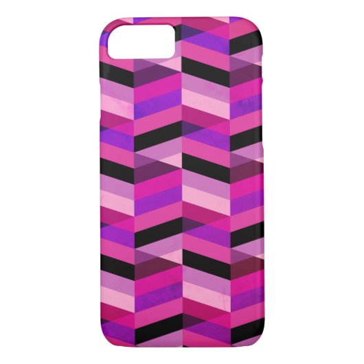 Abstrakt Zickzack/Herringbone | Purpur und Violett Case-Mate iPhone Hülle (Rückseite)