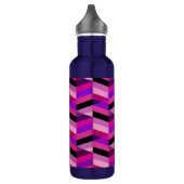 Abstrakt Zickzack/Herringbone | Purpur und Violett Edelstahlflasche (Links)