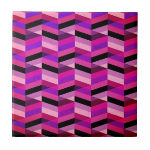 Abstrakt Zickzack/Herringbone   Purpur und Violett Fliese