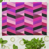 Abstrakt Zickzack/Herringbone | Purpur und Violett Geschirrtuch (Gefaltet)