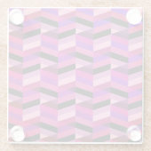 Abstrakt Zickzack/Herringbone | Purpur und Violett Glasuntersetzer (Rückseite)