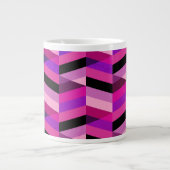 Abstrakt Zickzack/Herringbone | Purpur und Violett Jumbo-Tasse (Vorderseite)