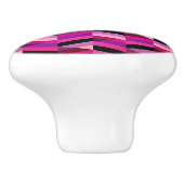 Abstrakt Zickzack/Herringbone | Purpur und Violett Keramikknauf (Seitenansicht)
