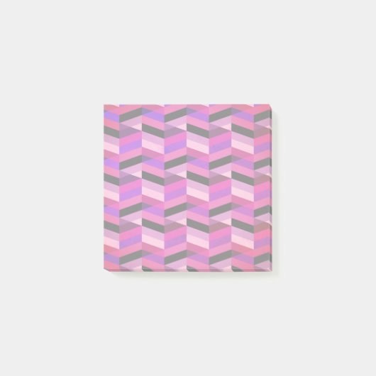 Abstrakt Zickzack/Herringbone | Purpur und Violett Post-it Klebezettel (Vorderseite)