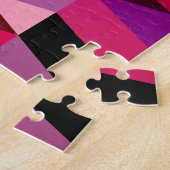 Abstrakt Zickzack/Herringbone | Purpur und Violett Puzzle (Seite)