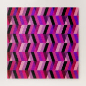 Abstrakt Zickzack/Herringbone | Purpur und Violett Puzzle (Horizontal)