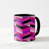 Abstrakt Zickzack/Herringbone | Purpur und Violett Tasse (VorderseiteRechts)