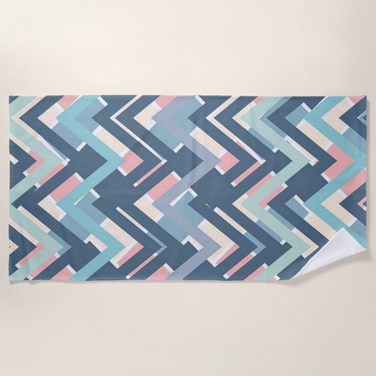 Abstrakt Zigzag Strandtuch (Vorderseite)