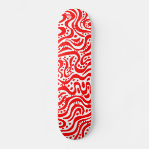 Abstrakte 041211v2 - Rot auf Weiß Skateboard
