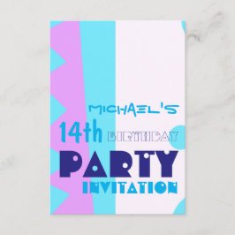 Abstrakte 14. Geburtstagsparty Einladung