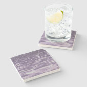 Abstrakte 1: Ultra Violet Shimmer Steinuntersetzer (Seitenansicht)
