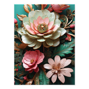 Abstrakte 3D-Blume Fotodruck