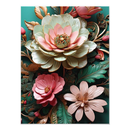 Abstrakte 3D-Blume Fotodruck (Vorne)