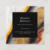 Abstrakte 3D Deep Marble Business Card Quadratische Visitenkarte (Rückseite)