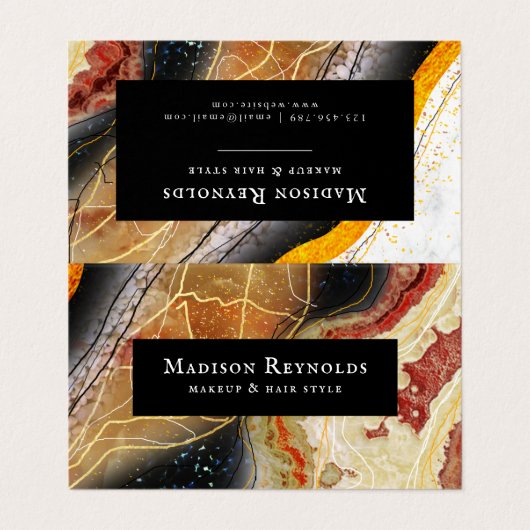 Abstrakte 3D Deep Marble Business Card Visitenkarten (Außenseite Aufgefaltet)