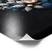 Abstrakte 3D-Form Yin Yang Blume Pastellfarben Fotodruck (Ecke)