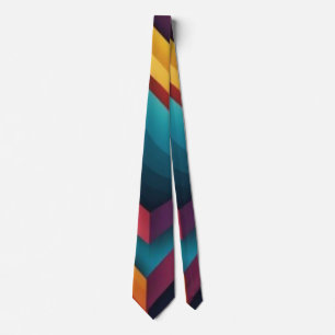 Abstrakte 3D-Geometrie-Diamant-Gradient-Kunst Krawatte
