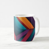 Abstrakte 3D-geometrische Diamant-Gradient-Kunst Kaffeetasse (VorderseiteRechts)