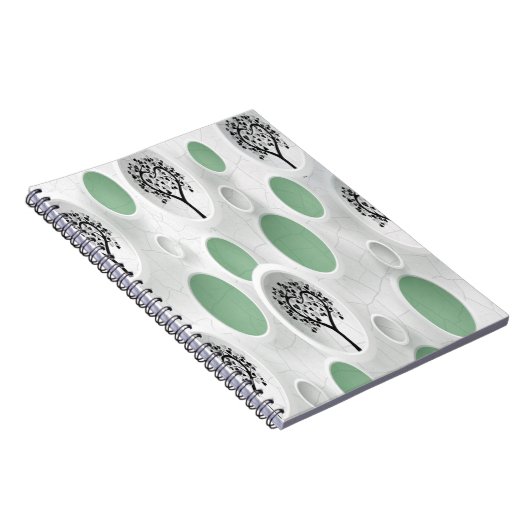 Abstrakte 3D mit Kreisläufen Herzleaf Tree Notizblock (Rechte Seite)
