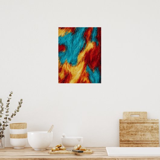 Abstrakte 3D-Ölfarbe Poster (Küche)