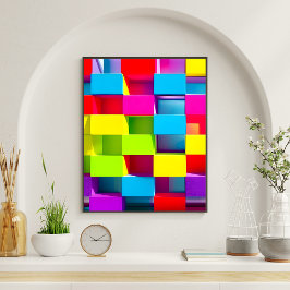 Abstrakte 3D-Rectangle-Block Moderne Wand Poster
