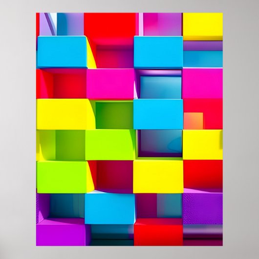 Abstrakte 3D-Rectangle-Block Moderne Wand Poster (Vorne)