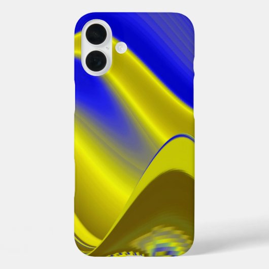 Abstrakte 3D-Regenbogenkunst in Gelb und Blau Case-Mate iPhone Hülle (Rückseite)