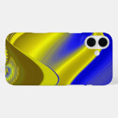 Abstrakte 3D-Regenbogenkunst in Gelb und Blau Case-Mate iPhone Hülle (Rückseite (Horizontal))