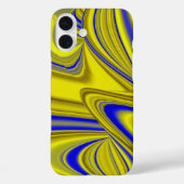 Abstrakte 3D-Regenbogenkunst in Gelb und Blau Case-Mate iPhone Hülle (Rückseite)
