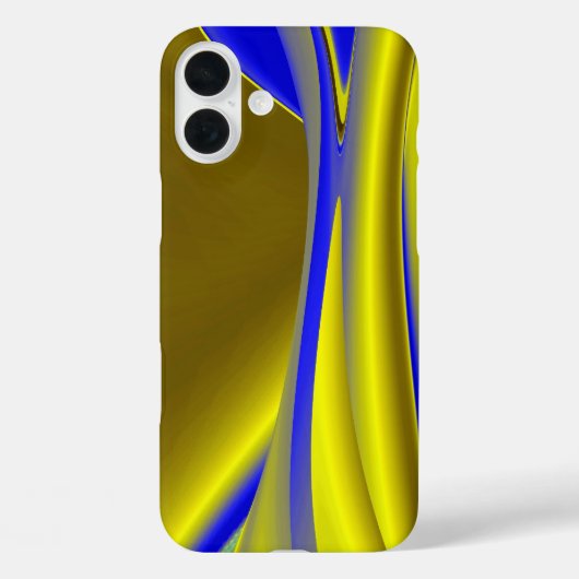 Abstrakte 3D-Regenbogenkunst in Gelb und Blau Case-Mate iPhone Hülle (Rückseite)